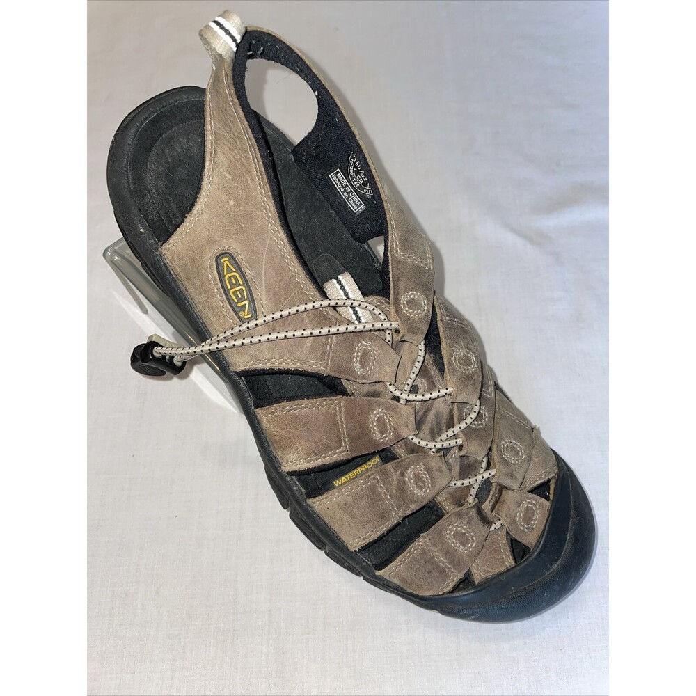 Keen River Sandals Men’s Size 10.5 M Tan Leather Waterproof Cinch Strap